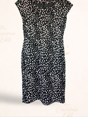 Banana Republic Black & White Print Sheath Dress | Cap Sleeve | Size 4